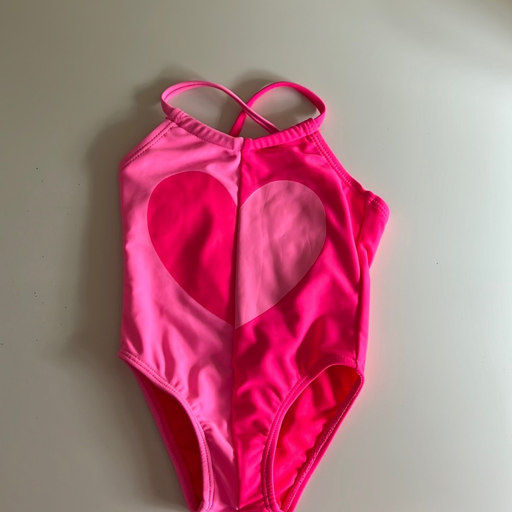 Appams pink heart bathing suit size 2